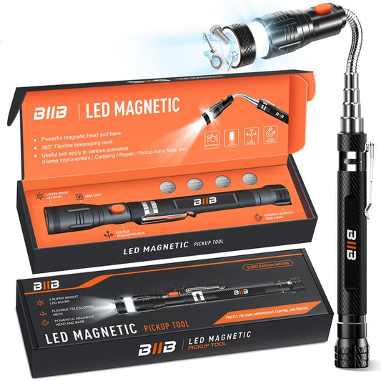 The MagBolt LED Magnetic Pickup Tool – Flexible Telescoping Magnet for Fathers, DIY, Mechanics & Home Repairs